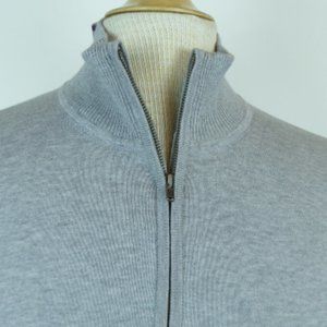 MATERIAL LONDON gray cotton.cardigan track sweater 2xl 46 chest NWT